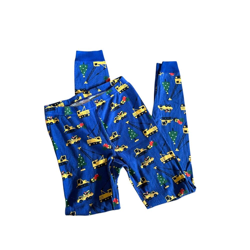 Hanna Andersson Blue Christmas Construction Vehicle Print Pajama Pants  Sz 14